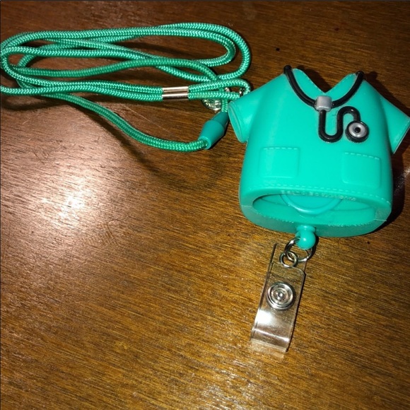 Green Nurse Scrub Medical Id & Sanitizer Holder - Picture 7 of 8